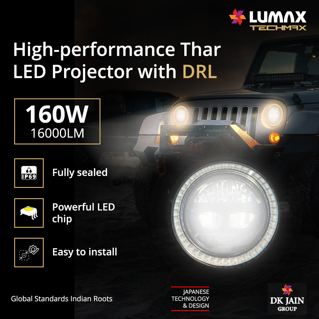 7'' H/L PRJECTOR LED DRL SET THAR