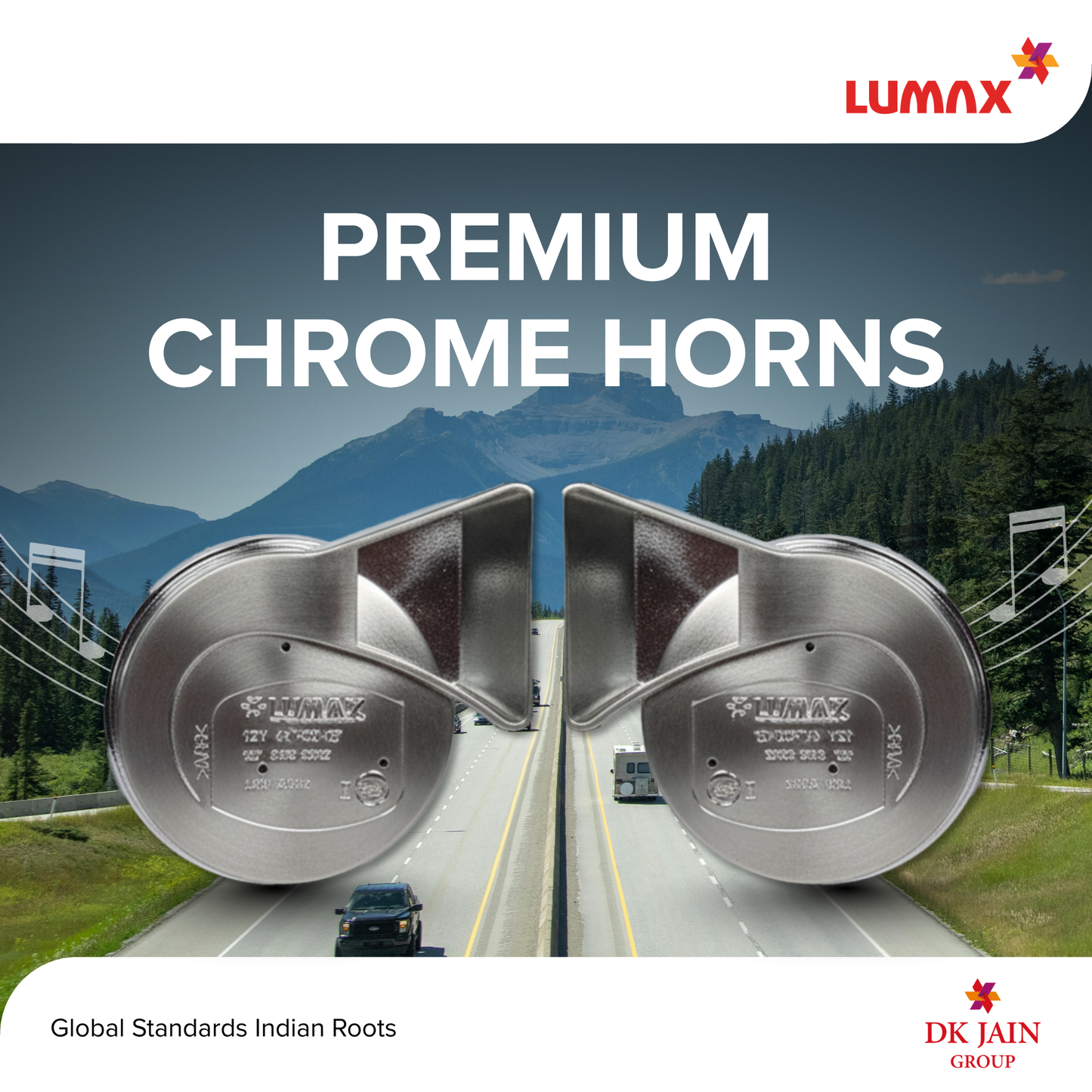 Windtone 12V 90 DIA Chrome