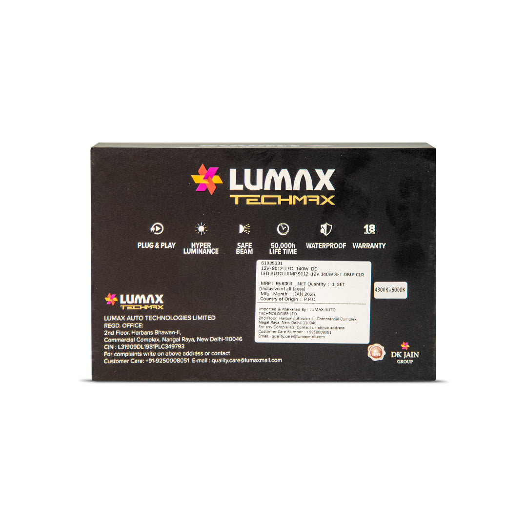 LED AUTO LAMP 9012-12V,140W SET DBLE CLR
