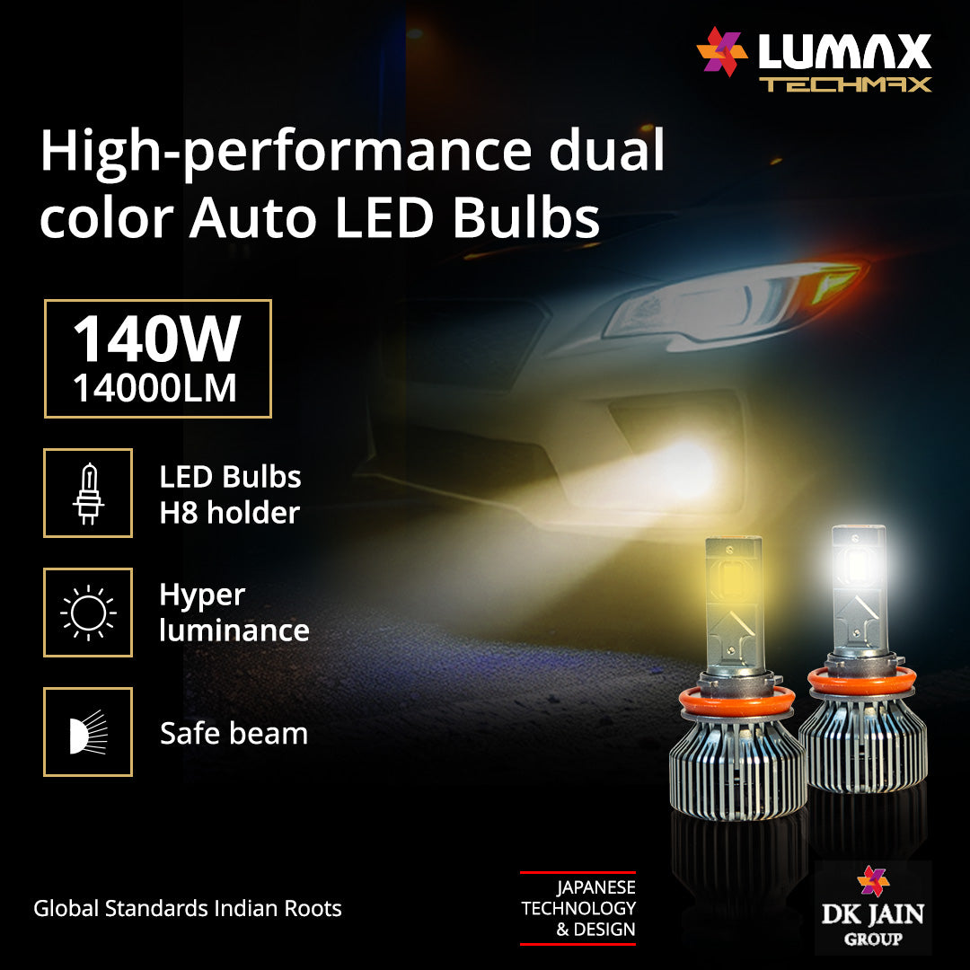 LED AUTO LAMP H8-12V,140W SET DBLE CLR